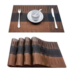 Topfinel Set of 4 PVC Placemat for Table Mat Pad Drink Wine Coasters Bamboo Placemats Dining Table Place Mat Kitchen Table Linen