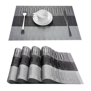 Topfinel Set of 4 PVC Placemat for Table Mat Pad Drink Wine Coasters Bamboo Placemats Dining Table Place Mat Kitchen Table Linen