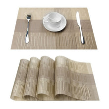 Load image into Gallery viewer, Topfinel Set of 4 PVC Placemat for Table Mat Pad Drink Wine Coasters Bamboo Placemats Dining Table Place Mat Kitchen Table Linen