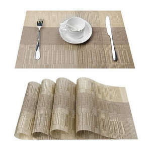 Topfinel Set of 4 PVC Placemat for Table Mat Pad Drink Wine Coasters Bamboo Placemats Dining Table Place Mat Kitchen Table Linen