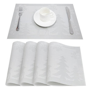 Topfinel Set of 4 PVC Placemat for Table Mat Pad Drink Wine Coasters Bamboo Placemats Dining Table Place Mat Kitchen Table Linen