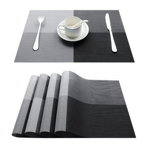 Topfinel Set of 4 PVC Placemat for Table Mat Pad Drink Wine Coasters Bamboo Placemats Dining Table Place Mat Kitchen Table Linen