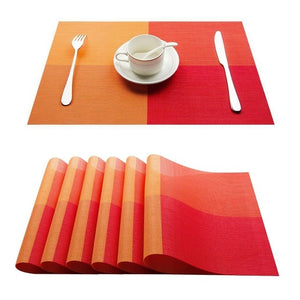 Topfinel Set of 4 PVC Placemat for Table Mat Pad Drink Wine Coasters Bamboo Placemats Dining Table Place Mat Kitchen Table Linen