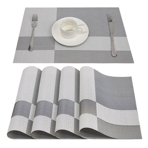 Topfinel Set of 4 PVC Placemat for Table Mat Pad Drink Wine Coasters Bamboo Placemats Dining Table Place Mat Kitchen Table Linen