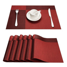 Load image into Gallery viewer, Topfinel Set of 4 PVC Placemat for Table Mat Pad Drink Wine Coasters Bamboo Placemats Dining Table Place Mat Kitchen Table Linen