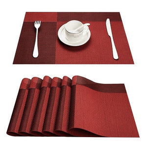 Topfinel Set of 4 PVC Placemat for Table Mat Pad Drink Wine Coasters Bamboo Placemats Dining Table Place Mat Kitchen Table Linen