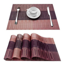 Load image into Gallery viewer, Topfinel Set of 4 PVC Placemat for Table Mat Pad Drink Wine Coasters Bamboo Placemats Dining Table Place Mat Kitchen Table Linen