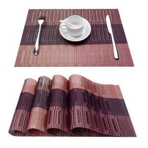 Topfinel Set of 4 PVC Placemat for Table Mat Pad Drink Wine Coasters Bamboo Placemats Dining Table Place Mat Kitchen Table Linen