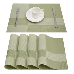 Topfinel Set of 4 PVC Placemat for Table Mat Pad Drink Wine Coasters Bamboo Placemats Dining Table Place Mat Kitchen Table Linen