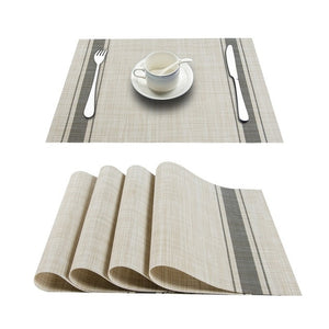 Topfinel Set of 4 PVC Placemat for Table Mat Pad Drink Wine Coasters Bamboo Placemats Dining Table Place Mat Kitchen Table Linen