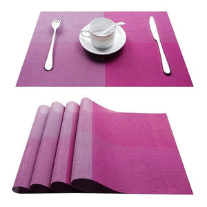 Topfinel Set of 4 PVC Placemat for Table Mat Pad Drink Wine Coasters Bamboo Placemats Dining Table Place Mat Kitchen Table Linen