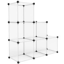 Load image into Gallery viewer, LANGRIA 6-Cube Interlocking Modular Open Storage Organizer Shelving System Closet Wardrobe Rack for Home Clothes Shoes Toys