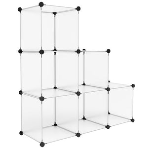 LANGRIA 6-Cube Interlocking Modular Open Storage Organizer Shelving System Closet Wardrobe Rack for Home Clothes Shoes Toys