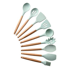 Load image into Gallery viewer, 9/10/12PCS Silicone Cooking Utensils Set Non-stick Spatula Shovel Wooden Handle Cooking Tools Set With Storage Box Kitchen Tools