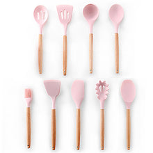 Load image into Gallery viewer, 9/10/12PCS Silicone Cooking Utensils Set Non-stick Spatula Shovel Wooden Handle Cooking Tools Set With Storage Box Kitchen Tools