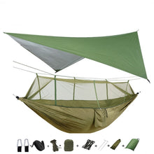 Load image into Gallery viewer, Portable Camping Hammock with Mosquito Net and Rain Fly Tarp,Hammock Canopy Nylon Hammocks Double Hammock Hiking Patio Furniture