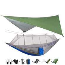 Load image into Gallery viewer, Portable Camping Hammock with Mosquito Net and Rain Fly Tarp,Hammock Canopy Nylon Hammocks Double Hammock Hiking Patio Furniture