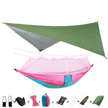 Load image into Gallery viewer, Portable Camping Hammock with Mosquito Net and Rain Fly Tarp,Hammock Canopy Nylon Hammocks Double Hammock Hiking Patio Furniture