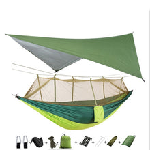 Load image into Gallery viewer, Portable Camping Hammock with Mosquito Net and Rain Fly Tarp,Hammock Canopy Nylon Hammocks Double Hammock Hiking Patio Furniture