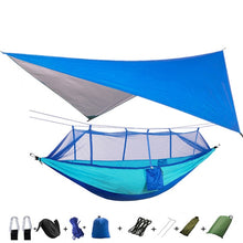 Load image into Gallery viewer, Portable Camping Hammock with Mosquito Net and Rain Fly Tarp,Hammock Canopy Nylon Hammocks Double Hammock Hiking Patio Furniture