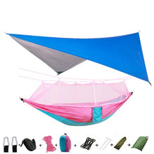 Load image into Gallery viewer, Portable Camping Hammock with Mosquito Net and Rain Fly Tarp,Hammock Canopy Nylon Hammocks Double Hammock Hiking Patio Furniture