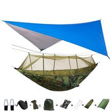 Load image into Gallery viewer, Portable Camping Hammock with Mosquito Net and Rain Fly Tarp,Hammock Canopy Nylon Hammocks Double Hammock Hiking Patio Furniture