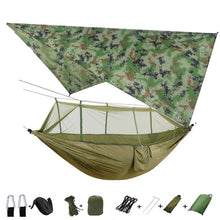 Load image into Gallery viewer, Portable Camping Hammock with Mosquito Net and Rain Fly Tarp,Hammock Canopy Nylon Hammocks Double Hammock Hiking Patio Furniture