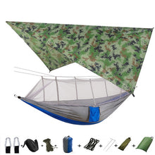 Load image into Gallery viewer, Portable Camping Hammock with Mosquito Net and Rain Fly Tarp,Hammock Canopy Nylon Hammocks Double Hammock Hiking Patio Furniture