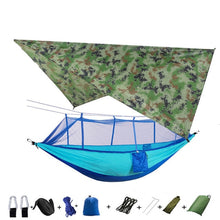 Load image into Gallery viewer, Portable Camping Hammock with Mosquito Net and Rain Fly Tarp,Hammock Canopy Nylon Hammocks Double Hammock Hiking Patio Furniture