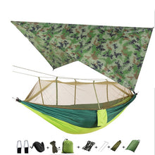 Load image into Gallery viewer, Portable Camping Hammock with Mosquito Net and Rain Fly Tarp,Hammock Canopy Nylon Hammocks Double Hammock Hiking Patio Furniture