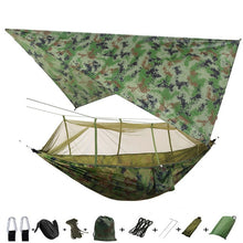 Load image into Gallery viewer, Portable Camping Hammock with Mosquito Net and Rain Fly Tarp,Hammock Canopy Nylon Hammocks Double Hammock Hiking Patio Furniture