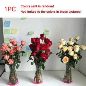 3Pcs Foldable PVC Vase Portable Eco-friendly Flower Cute Wedding Office Home Decoration High Quality #0117