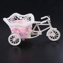 Load image into Gallery viewer, Modern Rattan Tricycle Bike Basket Garden Wedding Party Office Table Vase Storage Home Decoration Bedroom Vase Flower Decor Tool