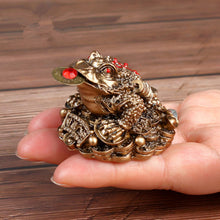 Load image into Gallery viewer, Feng Shui Toad Money LUCKY Fortune Wealth Chinese Golden Frog Toad Coin Home Office Decoration Tabletop Ornaments Lucky  YLM9769