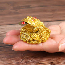 Load image into Gallery viewer, Feng Shui Toad Money LUCKY Fortune Wealth Chinese Golden Frog Toad Coin Home Office Decoration Tabletop Ornaments Lucky  YLM9769