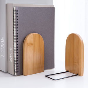 1Pc Bamboo Bookends Easy-use Book Block Retractable Organizer Book Frame Desktop Book Storage Rack Stand Folder