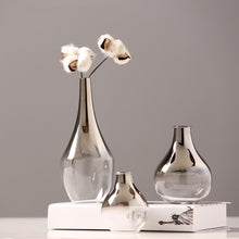 Load image into Gallery viewer, Nordic Glass Vase Creative Silver Gradient Dried Flower Vase Desktop Ornaments Home Decoration Fun Gifts Plants Pots Furnishing