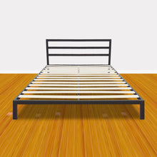 Load image into Gallery viewer, Twin/Full/Queen Size Wood &amp; Iron Metal Bed Frame &amp; Bed Platform Stable for High Capacity Bedroom Furniture Black - US Stock