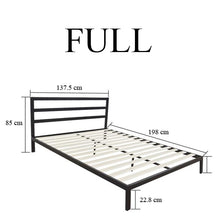 Load image into Gallery viewer, Twin/Full/Queen Size Wood &amp; Iron Metal Bed Frame &amp; Bed Platform Stable for High Capacity Bedroom Furniture Black - US Stock