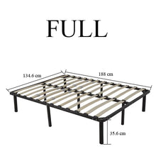 Load image into Gallery viewer, Twin/Full/Queen Size Wood &amp; Iron Metal Bed Frame &amp; Bed Platform Stable for High Capacity Bedroom Furniture Black - US Stock