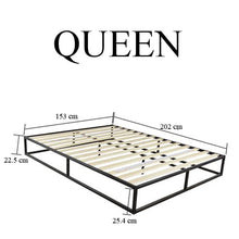 Load image into Gallery viewer, Twin/Full/Queen Size Wood &amp; Iron Metal Bed Frame &amp; Bed Platform Stable for High Capacity Bedroom Furniture Black - US Stock