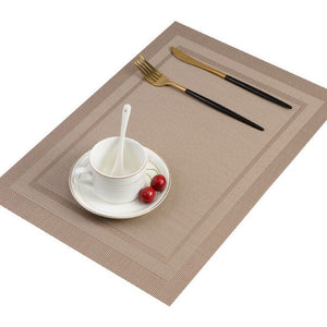 6 PCS Anti-skid And Heat-insulation PVC Placemat For Dining Table Non-slip Table Mat Kitchen Accessories