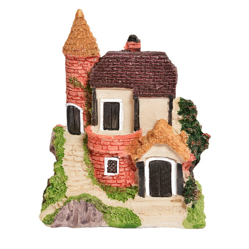 Cute Mini Resin House Miniature House Fairy Garden Micro Landscape Home Garden Decoration Resin Crafts 4 styles Color Random