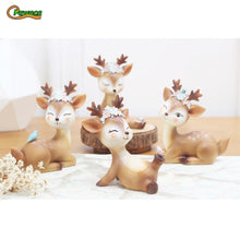 Load image into Gallery viewer, Cartoon Cute Sika Deer Fairy Garden Resin Crafts Figurines For Home Decoration Car Ornament