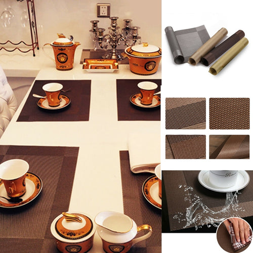 4PCS PVC Placemat Individual Table Slip-resistant Mat Waterproof Kitchen Dining Table NEW Hot Pad Washable Decorative Placements