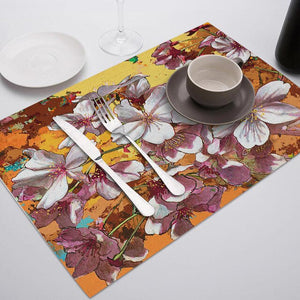 SEAAN Oil Painting Drink Coasters Reusable Dining Table Mat Placemats for Kitchen Table Polyester or Cotton and Line Decor