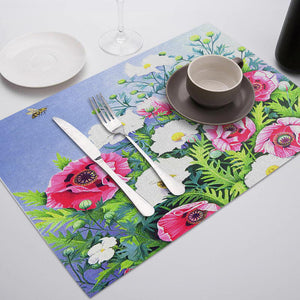 SEAAN Oil Painting Drink Coasters Reusable Dining Table Mat Placemats for Kitchen Table Polyester or Cotton and Line Decor