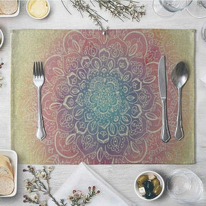 CANIRICA Placemat For Dining Table India Table Mat Linen Floral Table Pads Kitchen Table Accessories Place Mat Decoration 40*30