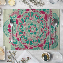 Load image into Gallery viewer, CANIRICA Placemat For Dining Table India Table Mat Linen Floral Table Pads Kitchen Table Accessories Place Mat Decoration 40*30