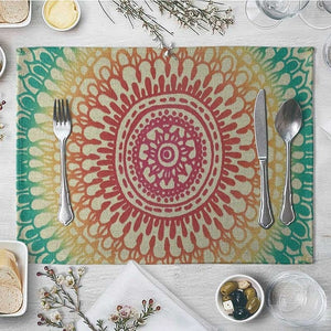 CANIRICA Placemat For Dining Table India Table Mat Linen Floral Table Pads Kitchen Table Accessories Place Mat Decoration 40*30